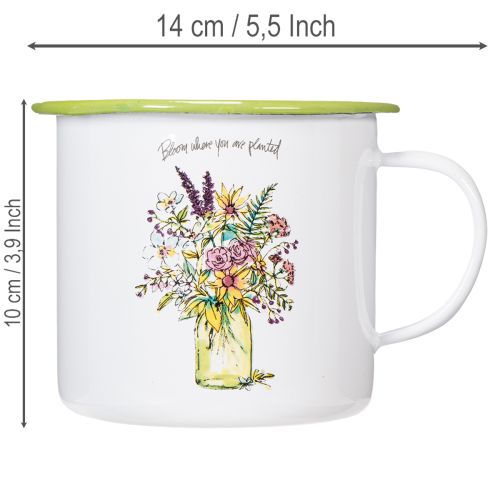Caneca/vaso decorativo para plantas, esmaltado, Ø11,5 cm x 10 cm | Floristik24.pt