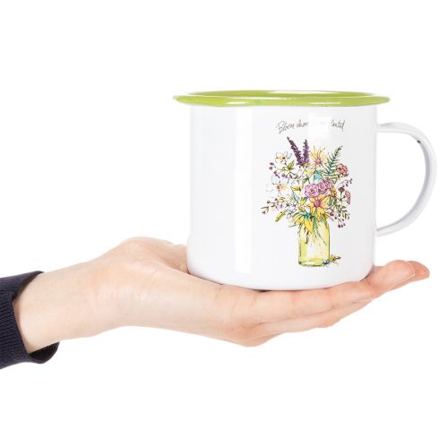 Caneca/vaso decorativo para plantas, esmaltado, Ø11,5 cm x 10 cm | Floristik24.pt
