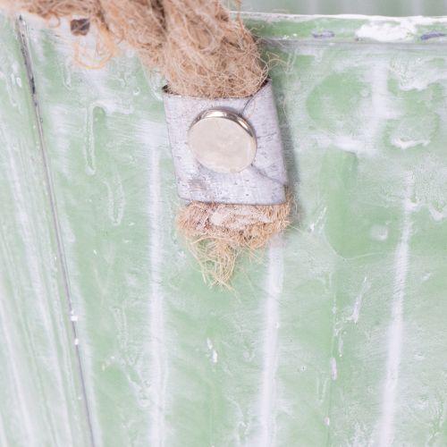 Itens Vaso decorativo, balde de metal para plantio, floreira com alças, estilo shabby chic rosa/verde/amarelo, conjunto de 3 peças, Ø15cm A13cm