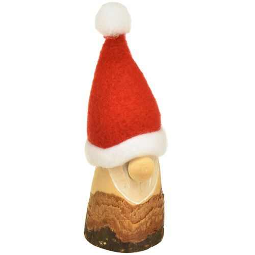 Itens Gnomo decorativo de madeira para Natal com chapéu vermelho natural 10/12cm 4 unidades