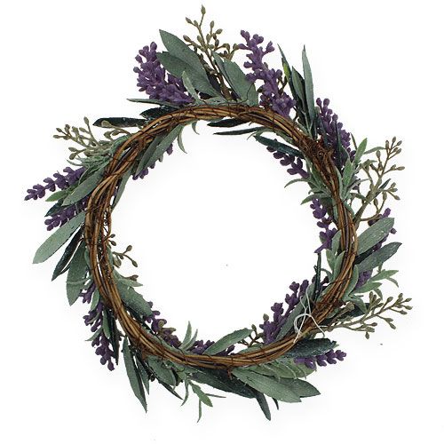 Floristik24 Coroa de lavanda verde, violeta Ø21cm