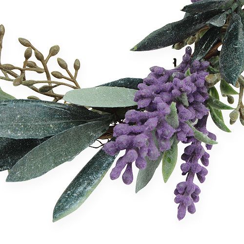 Floristik24 Coroa de lavanda verde, violeta Ø21cm