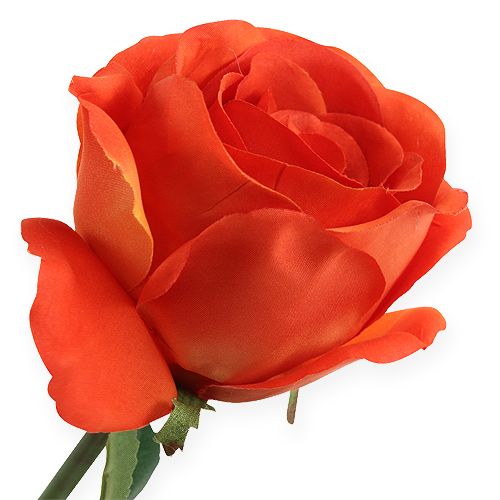 Itens Rosas decorativas laranja 32 cm 6 unidades