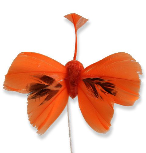 Floristik24 Borboletas decorativas em fio laranja 9cm 36pcs