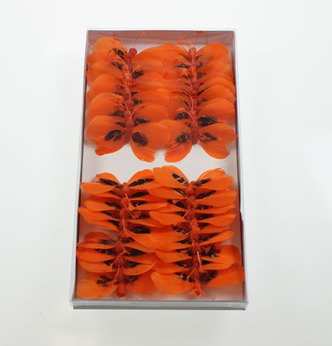 Floristik24 Borboletas decorativas em fio laranja 9cm 36pcs