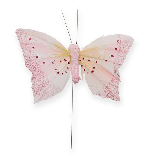 Floristik24 Borboleta decorativa em fio pastel 8cm 12pcs