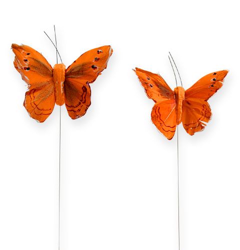 Itens Borboleta decorativa em fio laranja 8cm 12pcs