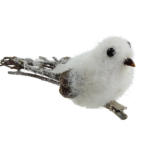 Floristik24 Pássaro da neve 14cm com clipe