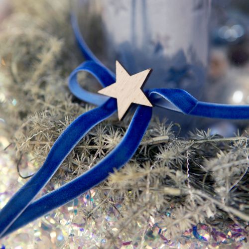 Itens Fita decorativa Veludo Fita de veludo azul 10mm 20m