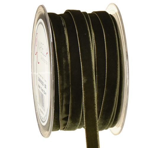 Floristik24 Fitas decorativas Veludo verde escuro 10mm 20m