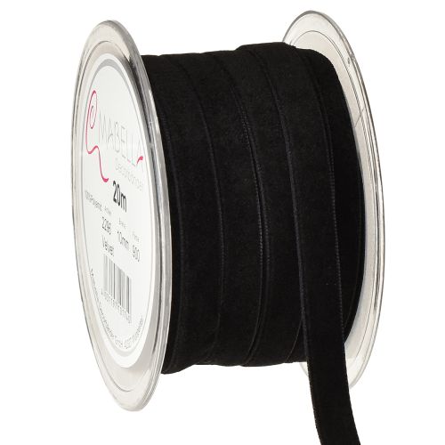 Floristik24 Fitas decorativas Veludo Preto 10mm 20m