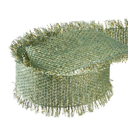 Itens Fita decorativa com franja fita decorativa verde claro dourada W40mm L15m