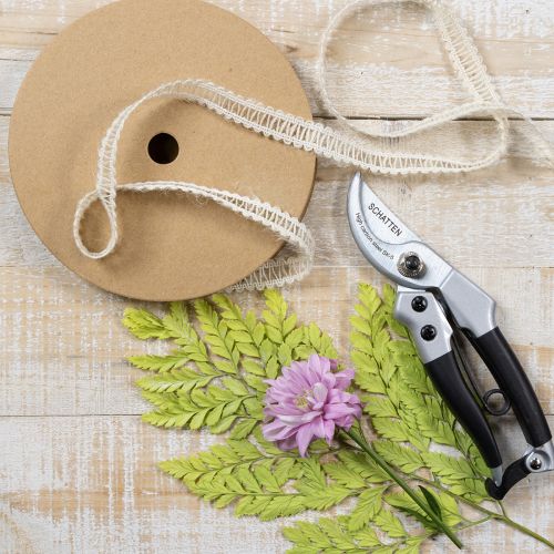 Itens Fita decorativa de juta, fita natural para presentes, branco creme, 15 mm x 15 m