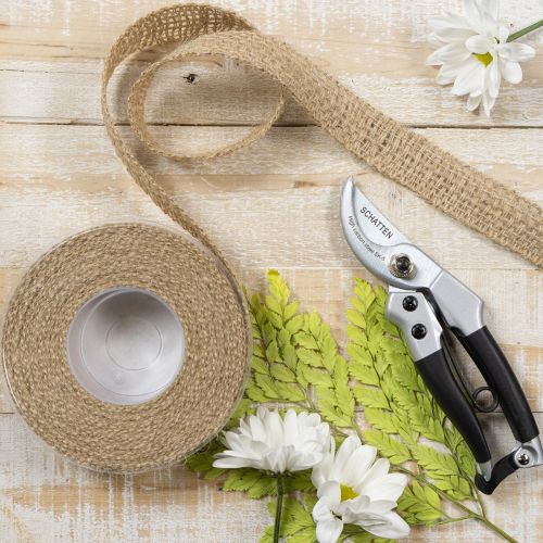 Itens Fita decorativa de juta, natural, 25 mm; fita de juta; fita rústica para presentes, 10 m