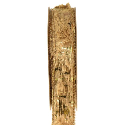 Itens Fita decorativa com fita de joias de pele pele sintética marrom ouro 25mm 15m