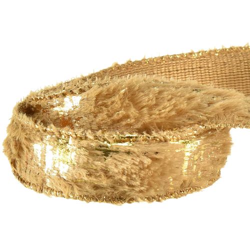 Itens Fita decorativa com fita de joias de pele pele sintética marrom ouro 25mm 15m