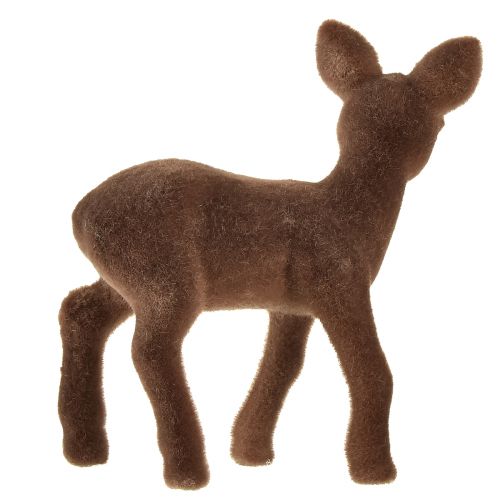 Itens Figura decorativa veado fulvo flocado figuras de Natal marrons 10,5 cm 6 un
