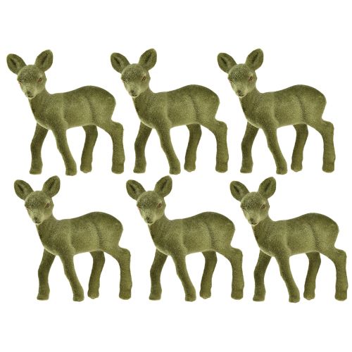 Itens Figura decorativa veado fulvo reunido figuras de Natal verde 10,5 cm 6 unidades