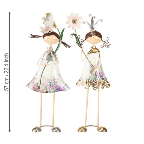 Itens Figuras decorativas decoração de varanda figuras de menina de metal 56/57cm 2 unidades