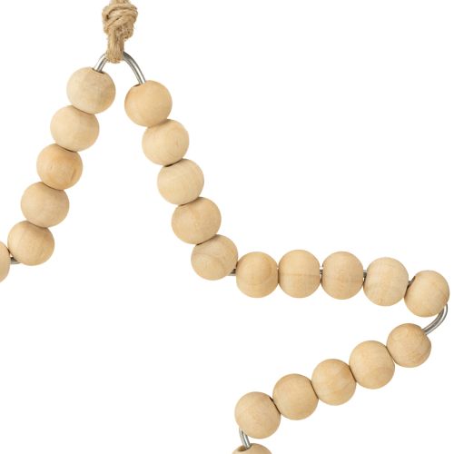 Itens Enfeites de Natal: contas de madeira, coração, estrela, árvore, 13 cm de altura, 6 peças