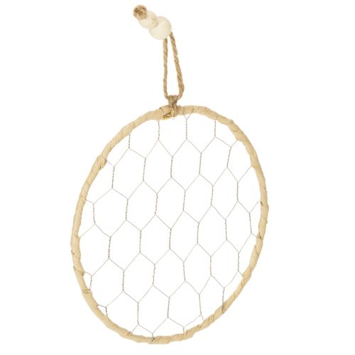 Floristik24 Anéis decorativos de metal em ráfia para pendurar, Ø20cm, 4 peças, decoração boho para parede e janela.