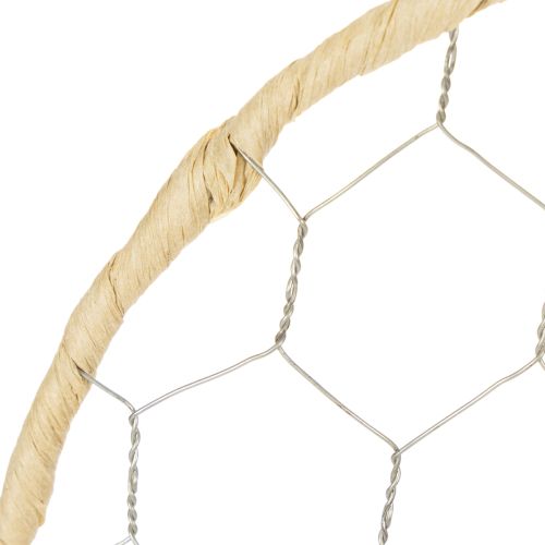Itens Anéis decorativos de metal em ráfia para pendurar, Ø20cm, 4 peças, decoração boho para parede e janela.