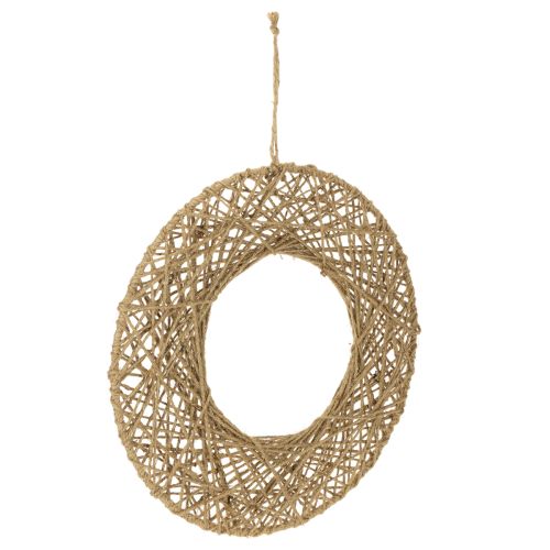 Floristik24 Anéis decorativos de juta, estilo natural, decoração suspensa, estilo boho, Ø38cm, 2 peças, anéis de metal, decoração de parede, decoração de janela