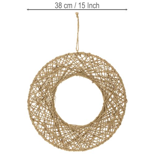 Itens Anéis decorativos de juta, estilo natural, decoração suspensa, estilo boho, Ø38cm, 2 peças, anéis de metal, decoração de parede, decoração de janela