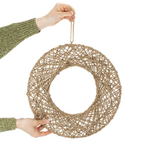 Itens Anéis decorativos de juta, estilo natural, decoração suspensa, estilo boho, Ø38cm, 2 peças, anéis de metal, decoração de parede, decoração de janela