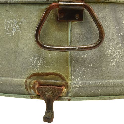 Itens Tigela decorativa com pé e alça de metal ferrugem 42/46,5 cm conjunto de 2