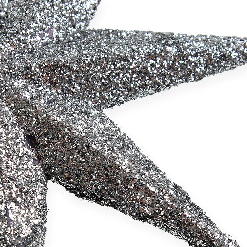 Floristik24 Glitter estrela prata 10 cm 12 unidades