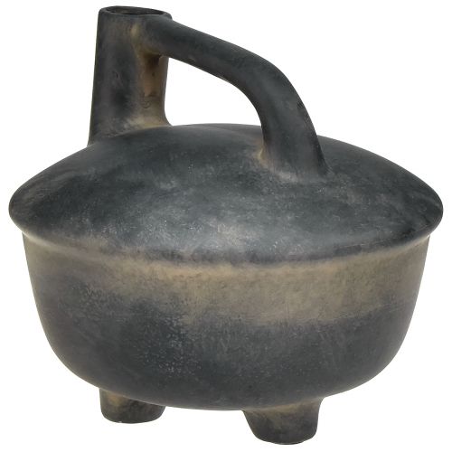 Itens Jarro decorativo em cerâmica estilo antigo bege antracite 18 cm