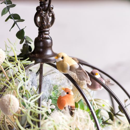 Itens Pássaros decorativos artificiais para decoração de casa, ideais para a primavera, com plumagem colorida feita de penas verdadeiras, 5 cm, 18 peças.