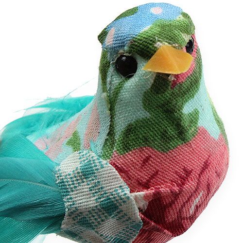 Floristik24 Pássaro decorativo em fio turquesa 13 cm 2 unidades