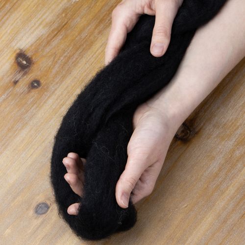 Itens Lã decorativa, cordão de lã, lã feltrada para artesanato criativo e floricultura, 2m, preta