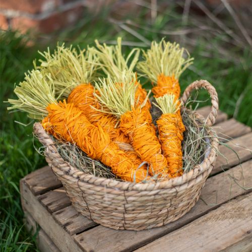 Caixa DIY decoração de Páscoa cenouras em uma cesta decoração de mesa de ráfia Páscoa