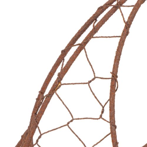 Cesto de arame, floreira de metal, decoração de primavera, cesto de Páscoa, marrom, acabamento enferrujado, 34 cm de altura x 30 cm de largura. | Floristik24.pt