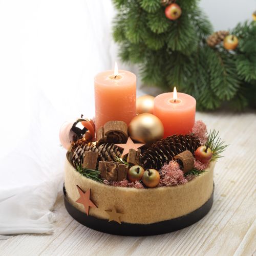 Itens Velas cor sólida Velas pilar Laranja Pêssego 70×100mm 4 un