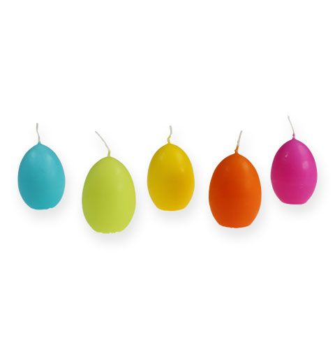 Velas de ovo de Páscoa de 6 cm multicoloridas sortidas 12 unidades | Floristik24.pt