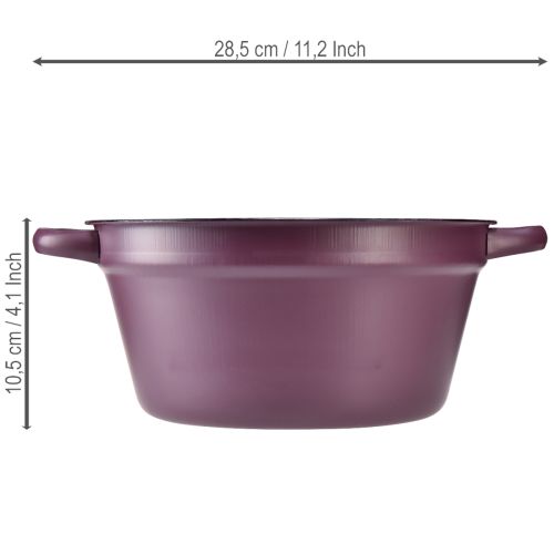 Itens Balde com alças, vaso de metal, roxo, Ø22,5 cm, A10,5 cm