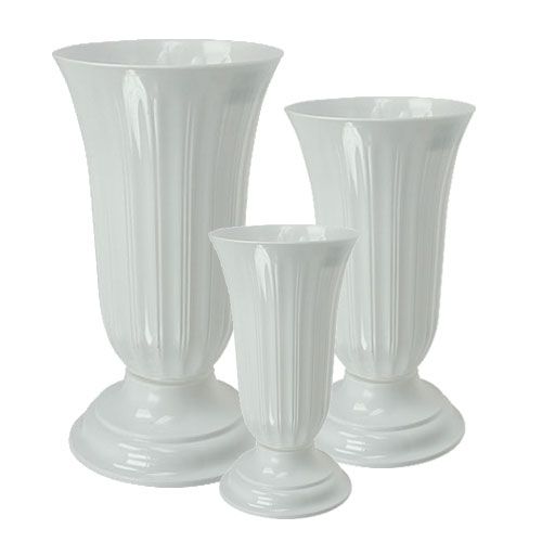 Floristik24 Vaso Lilia branco Ø16 - 28cm vaso de chão 1 peça