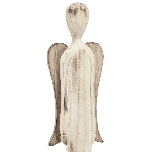 Floristik24 Figura de anjo em madeira Natal caiado de branco Alt.46cm 2 unidades