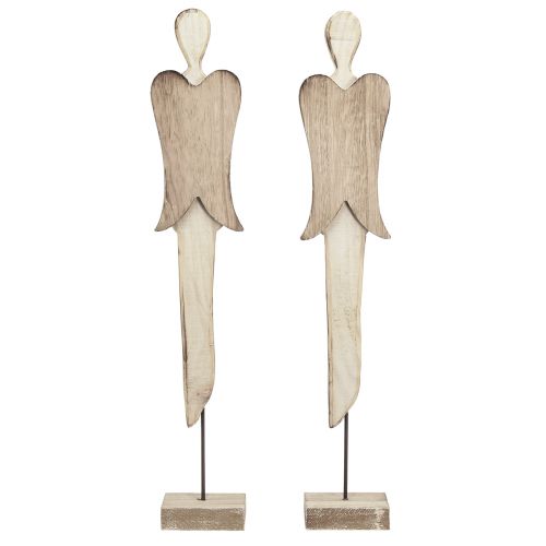 Floristik24 Figura de anjo em madeira Natal caiado de branco Alt.46cm 2 unidades