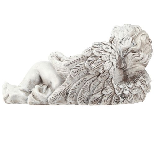 Itens Anjo deitado figura decorativa decoração de túmulo cinza poliresina 22 cm