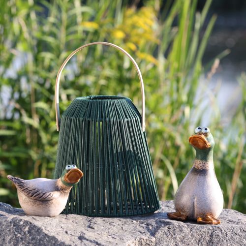 Floristik24 Patos decorativos em cerâmica marrom verde drake sentado Alt.17,5 cm 2 unidades