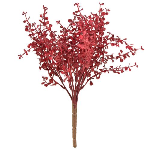 Itens Arbusto de eucalipto planta artificial vermelha eucalipto 28 cm 3 unidades