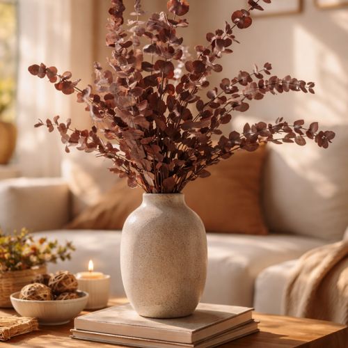 Itens Ramos de eucalipto, eucalipto preservado, flores secas, vermelho, 75 cm, 150 g