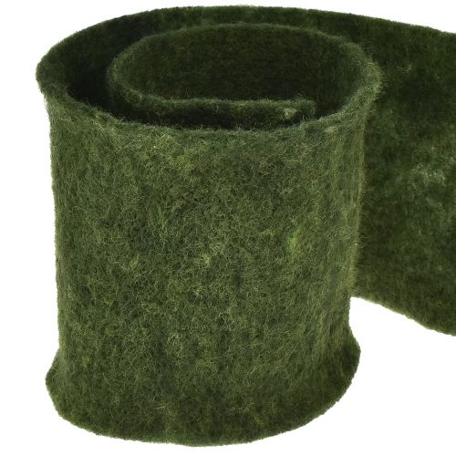 Floristik24 Fita de feltro fita de lã artesanal feltro rolo verde escuro 15cm 5m