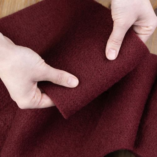 Itens Fita de feltro de lã, vermelho escuro, 15cm x 5m, para decoração e artesanato.