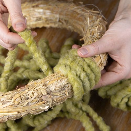 Itens Cordão de feltro Mirabell macio, lã, verde, fita decorativa de 25m para arranjos florais, decoração, artesanato e projetos "faça você mesmo".